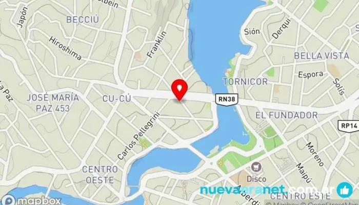 mapa de Panadería La Nueva Perla Panadería en Villa Carlos Paz