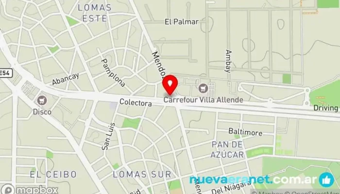 mapa de Panaderia La Princesita Panadería, Tienda de alimentación en Villa Allende