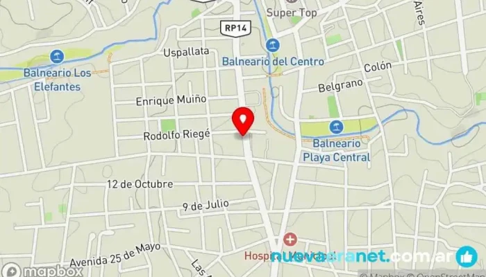 mapa de Panadería las cabañas Panadería en Mina Clavero