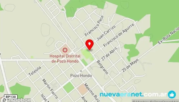 mapa de Panadería las tres miguitas Panadería en Pozo Hondo
