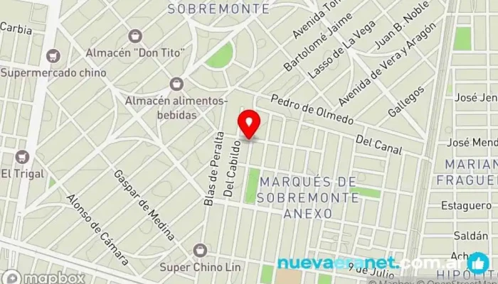 mapa de Panaderia Los Martin Panadería en Córdoba