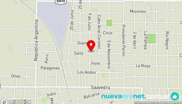 mapa de Panadería Lourdes Panadería en Tostado