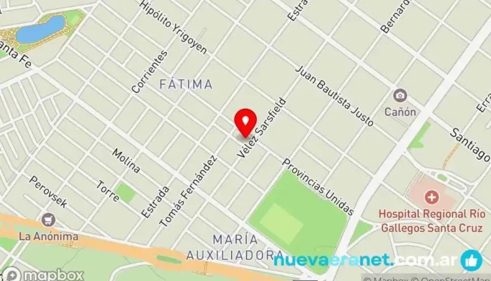 mapa de Panaderia Mamma Sonia Panadería en Río Gallegos