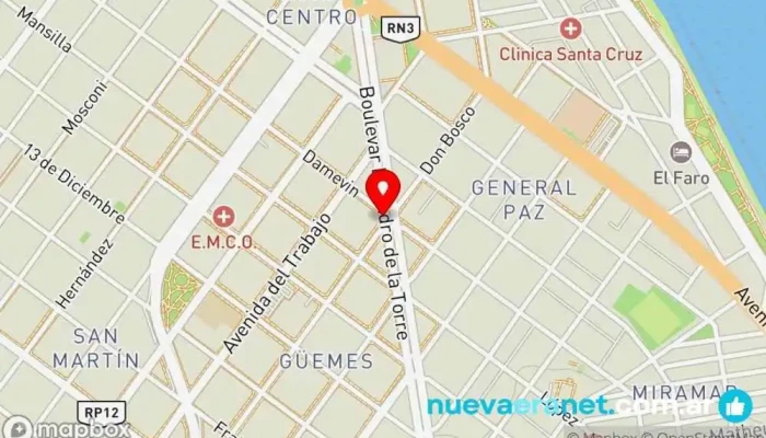 mapa de Panaderia Mon Petit Panadería en Caleta Olivia