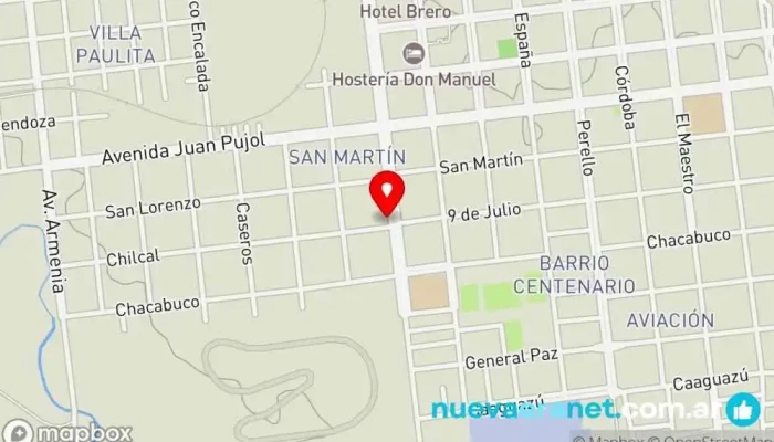 mapa de Panadería Real Panadería en Monte Caseros