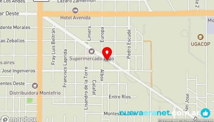 mapa de PANADERIA RIO ATUEL Panadería en Gral. Alvear