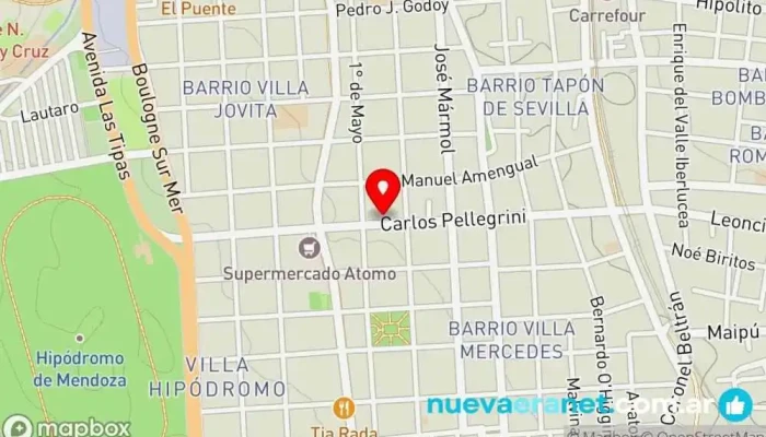 mapa de PANADERIA ROTISERIA La Caserita Panadería, Pizza para llevar en Godoy Cruz