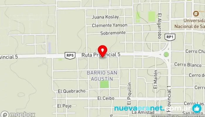 mapa de Panadería San Agustín Panadería en Merlo