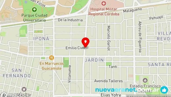 mapa de Panadería Santa Claus - Nores Martinez Panadería en Córdoba