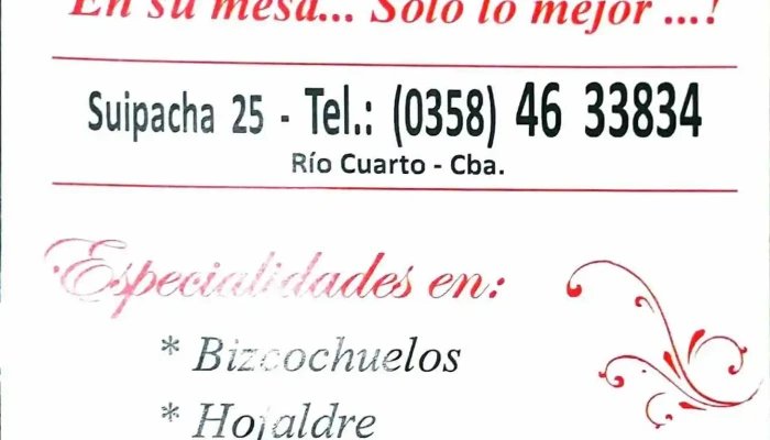 Panaderia Suipacha -  Carta - Río Cuarto