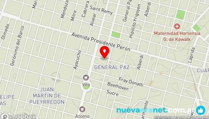 mapa de Panaderia Suipacha Panadería en Río Cuarto