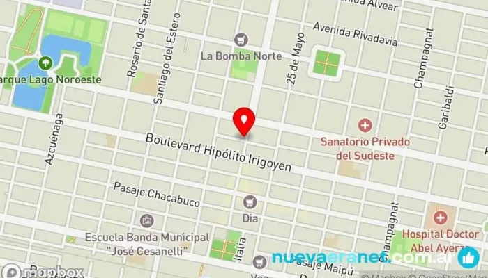 mapa de Panadería y cafetería 