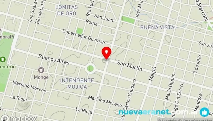 mapa de Panaderia Y Cafeteria La Pasteleria Panadería en Río Cuarto