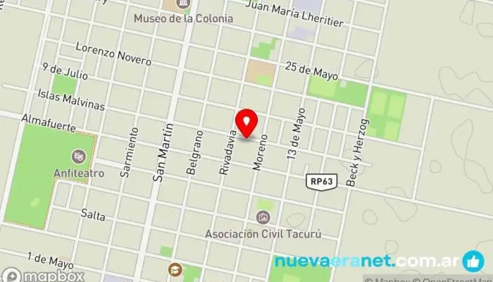 mapa de Panaderia y Confiteria Brisa Panadería en San Carlos Centro