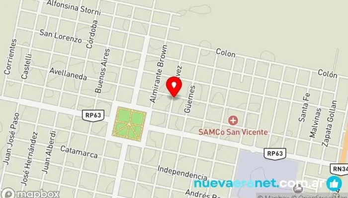 mapa de Panadería Y Confitería 