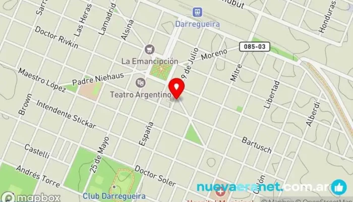 mapa de Panadería Y Confiteria Itatí Panadería en Darregueira