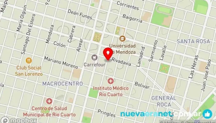 mapa de Panadería y Confitería La Aldea Panadería, Tienda de golosinas, Tienda de tartas en Río Cuarto