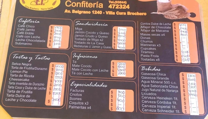 Panaderia Y Confiteria La Ideal Carta - Villa Cura Brochero