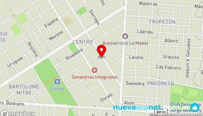 mapa de Panadería y Confitería la Perla Panadería en Gálvez