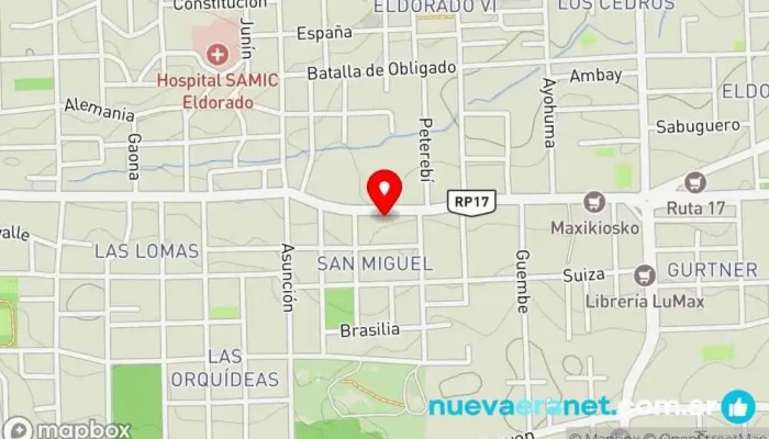 mapa de Panadería y Confiteria Panadería en Eldorado