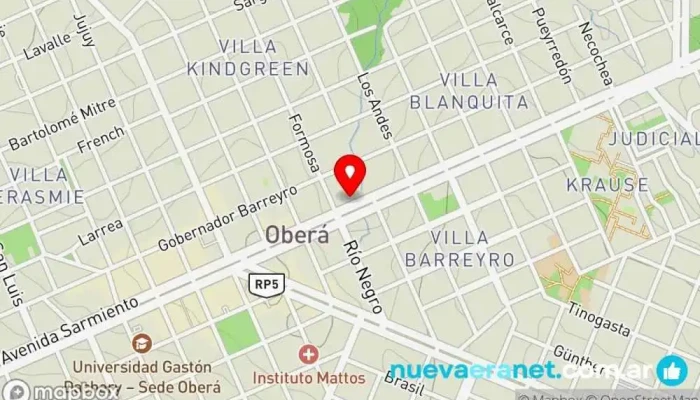 mapa de Panaderia y Confiteria Mi Luz Panadería en Oberá