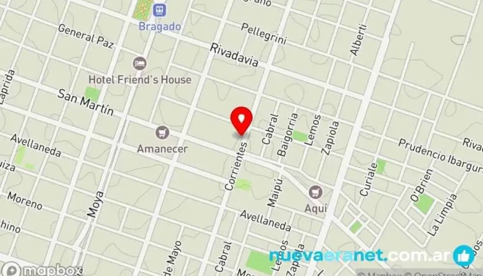 mapa de Panadería y Confitería San Martín Panadería en Bragado