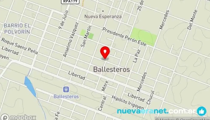 mapa de Panadería y Confitería Saura Panadería en Ballesteros