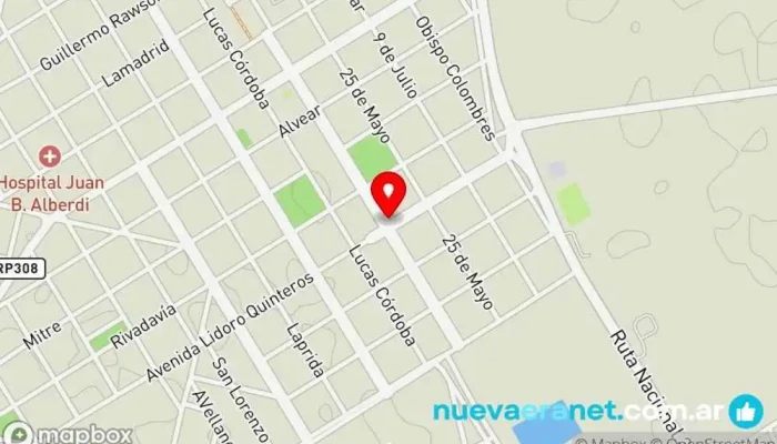 mapa de Panaderia Y Fiambreria Gallo Panadería en Juan Bautista Alberdi