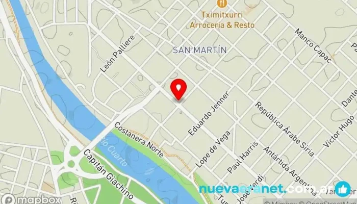 mapa de Panadería Y Masitería Celso Panadería en Río Cuarto