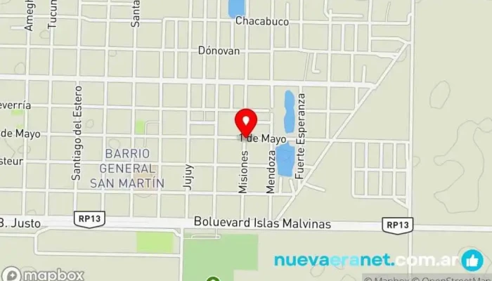 mapa de Panaderia Y Masiteria Maira Panadería en Villa Angela