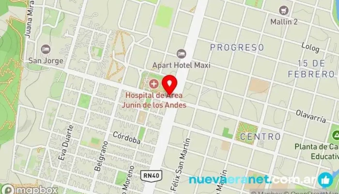 mapa de PANADERIA Y PASTELERIA LA ESTRELLA DEL SUR Panadería en Junín de los Andes