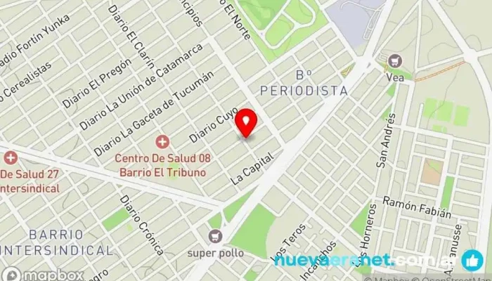 mapa de Panadería Y Pastelería Las Cuartetas Panadería en Salta