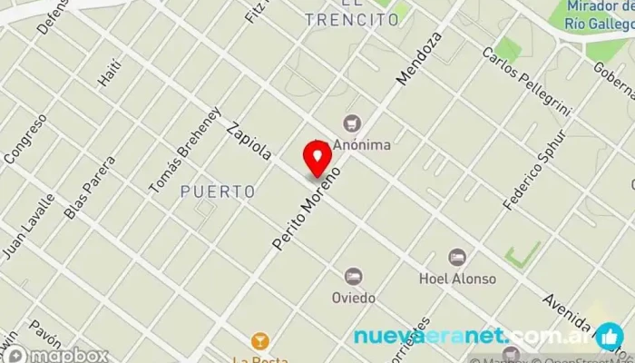mapa de Pancheria y Wafleria Elena Cafetería en Río Gallegos