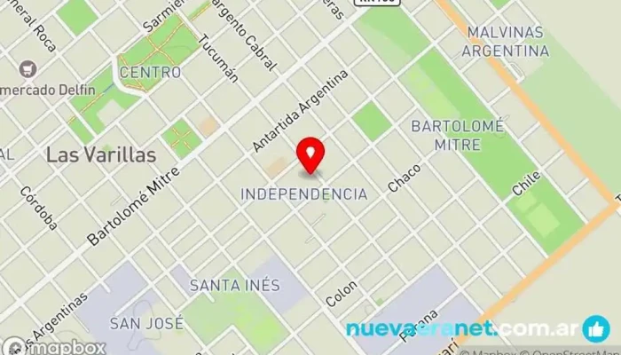 mapa de Panificacion Belotti Panadería en Las Varillas