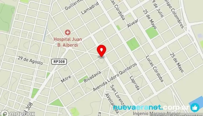 mapa de Panificacion San Nicolás (central) Panadería en Juan Bautista Alberdi