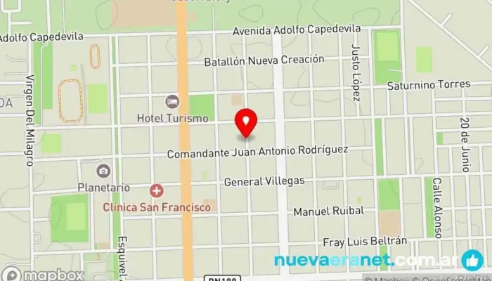 mapa de Panificadora Malargüe Panadería en Malargüe