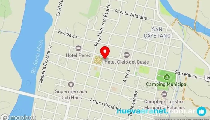 mapa de Panificadora San Antonio Sucursal Plaza Panadería en Santa María