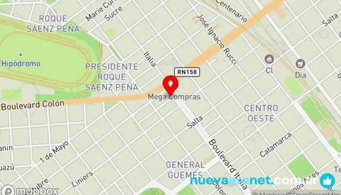 mapa de Panificadora San Cayetano Panadería en Villa María