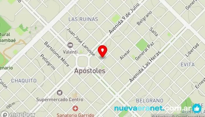 mapa de Panificadora Spinatto sucursal centro Panadería en Apóstoles