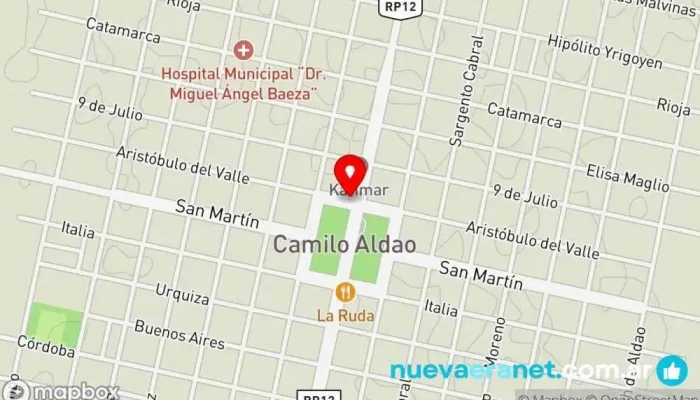 mapa de Parroquia San José Iglesia católica en Camilo Aldao