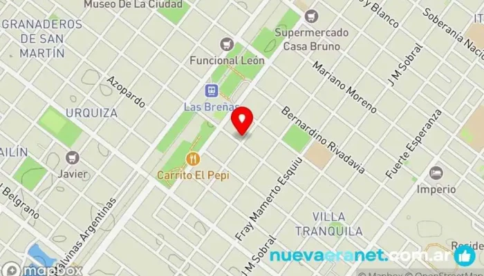 mapa de Pasteleria Gladys Nicoloff Pastelería en Las Breñas