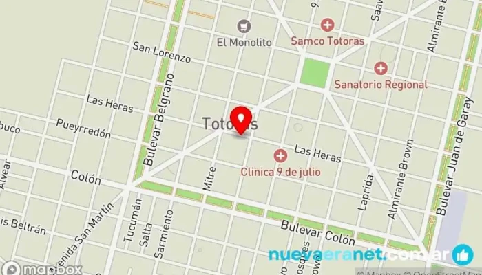 mapa de Patricelli Inmobiliaria y Remates Agencia inmobiliaria en Totoras