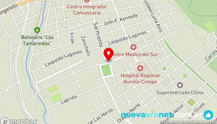 mapa de Pehuajó Casa de Té Cafetería en Cruz del Eje
