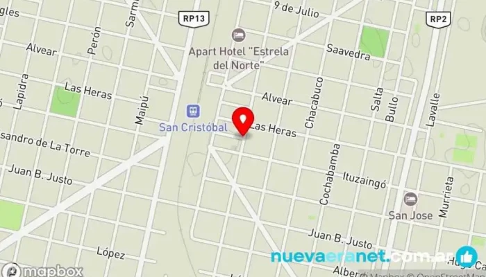 mapa de Pepa Knubel y Ferrero SRL Casa de subastas de ganado en San Cristobal