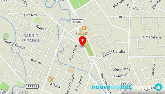 mapa de Piso Compartido Tienda de ropa, Tienda de cubertería en Villa Allende