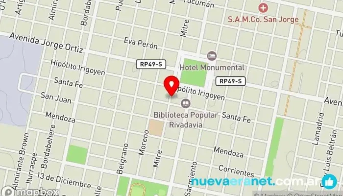 mapa de PONSO PROPIEDADES Servicios Inmobiliarios Integrales Agencia inmobiliaria, Agentes inmobiliarios en San Jorge