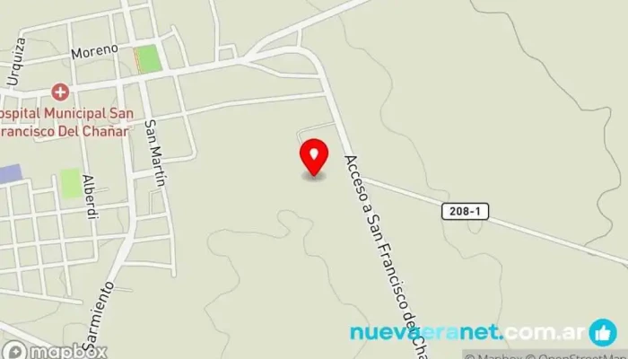 mapa de Posta Sobremonte - La Fábrica Casa rural en San Francisco del Chañar