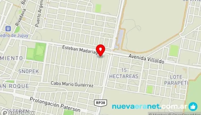 mapa de PRESIDENTE PERÓN Sociedad de viviendas en San Pedro de Jujuy