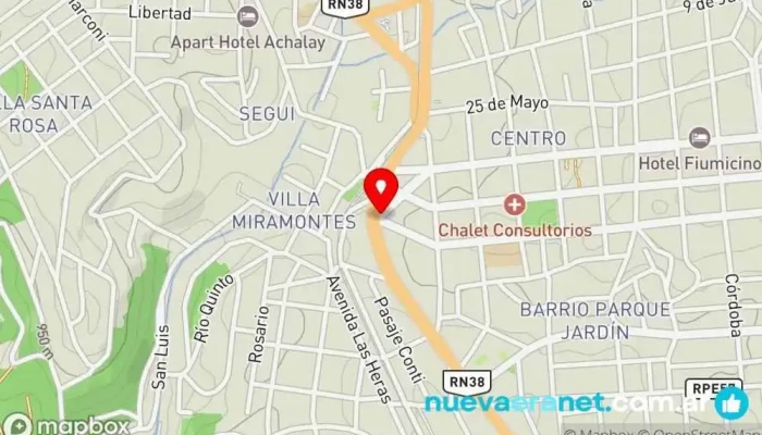 mapa de Reloj Cucú Atracción turística en La Falda