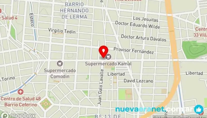 mapa de Riera Panadería en Salta